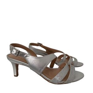 Naturalizer Taimi Silver Slingback Dress Sandals